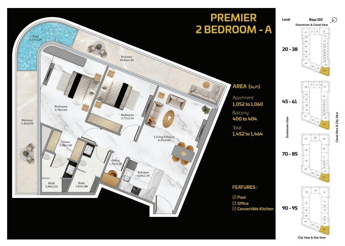 Floor plan Premier 2 BHK Type - A